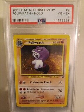 2001 P.M. NEO DISCOVERY #9 POLIWRATH-HOLO PSA 4
